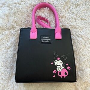 Sanrio Kuromi Loungefly Crossbody Black Pink Tote Handbag